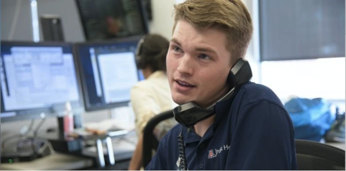 Showing Briggs Carhart taking phone calls